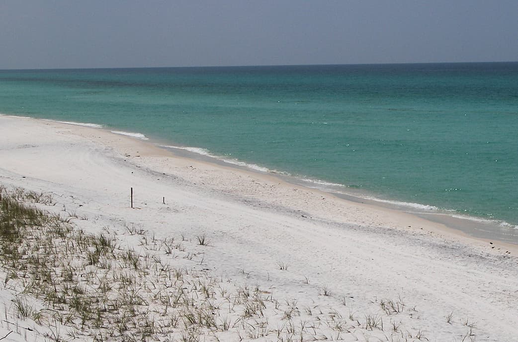 White sand and clear water at Grayton Beach