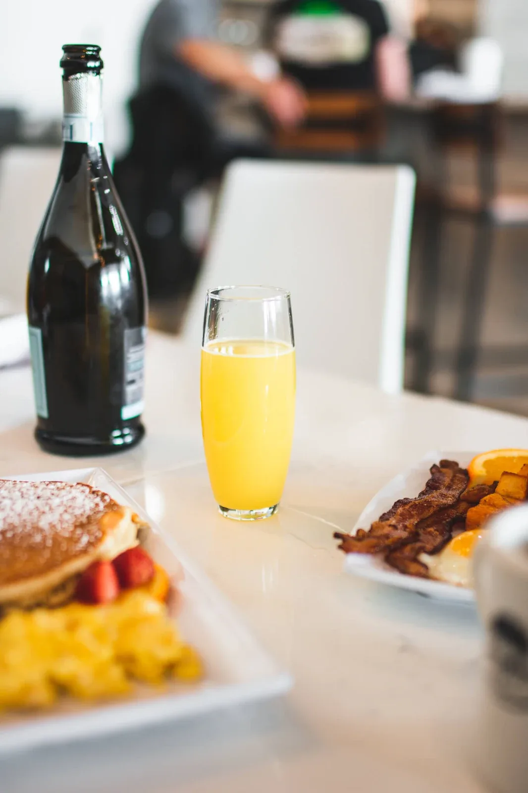 Breakfast plates and a mimosa from Canopy Road Café